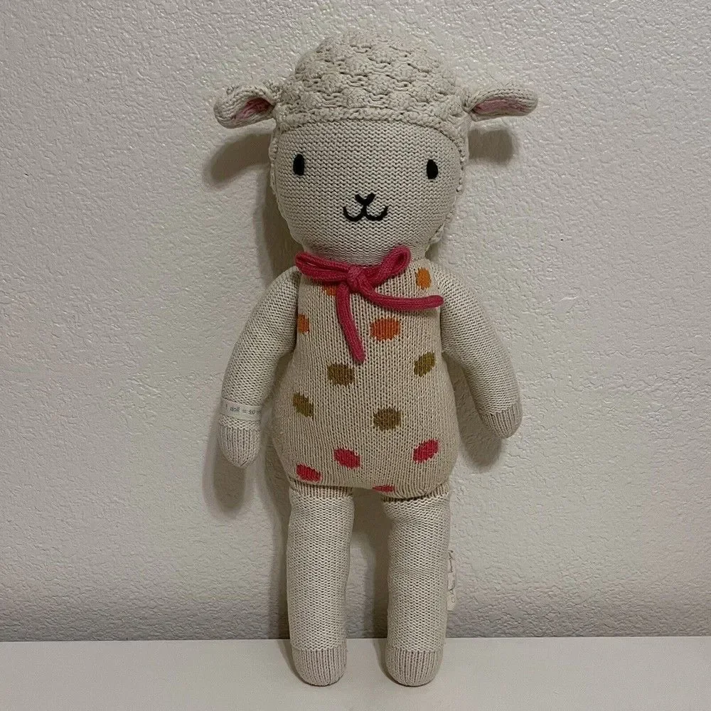 Cuddle + Kind Lucy the Lamb Plush Knit Handmade Doll Stuffed Animal 20